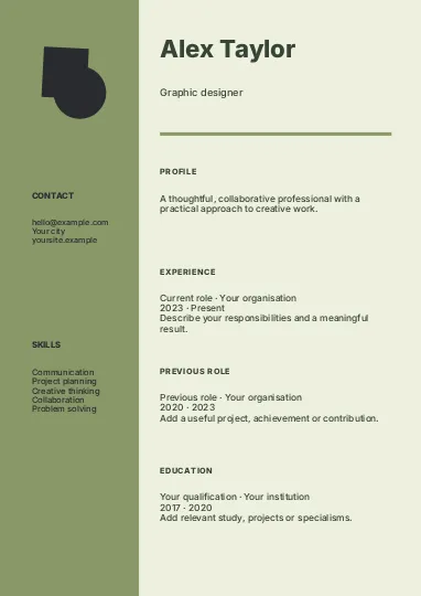 Design · Botanical resume template