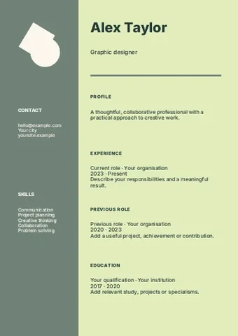 Design · Geometric resume template