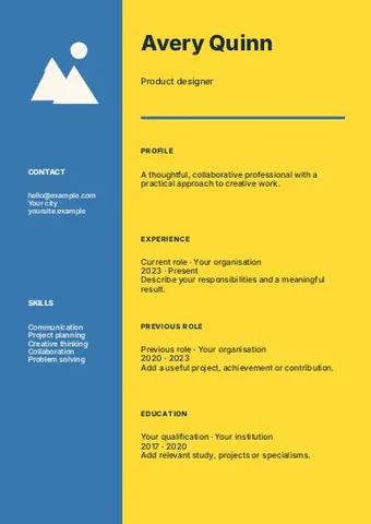 Product designer · Stencil resume template