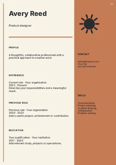 Product designer · Medallion resume template