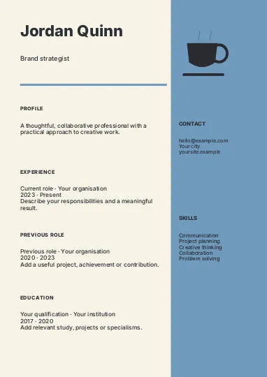 Brand strategist · Duotone resume template