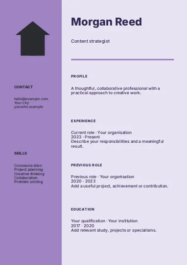 Content strategist · Stencil 2 resume template