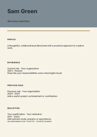 Education · Elegant resume template