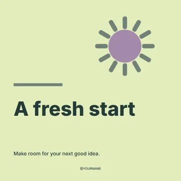 A fresh start · Geometric social media post template