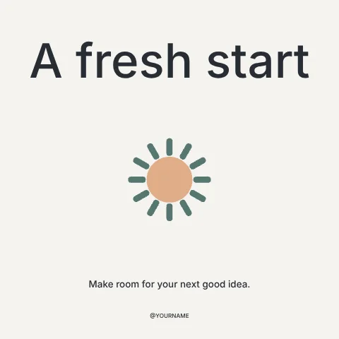 A fresh start · Minimal social media post template