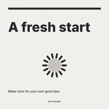 A fresh start · Monochrome social media post template