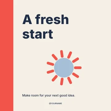 A fresh start · Swiss social media post template