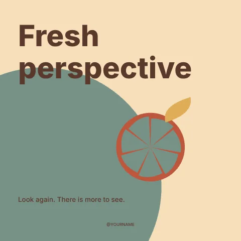 Fresh perspective · Retro social media post template