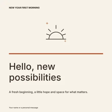 New Year first morning · Atelier social media post template
