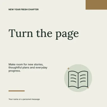 New Year fresh chapter · Monogram social media post template