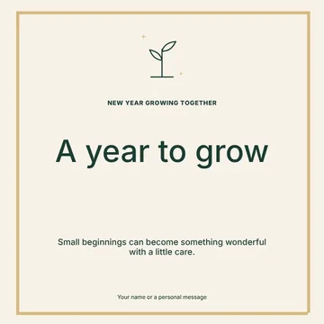 New Year growing together · Atelier social media post template