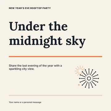 New Year’s Eve rooftop party · Atelier social media post template