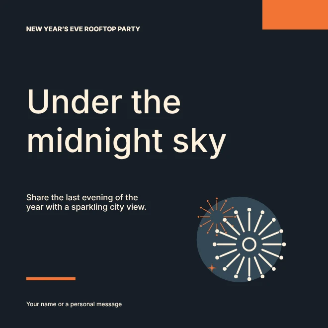 New Year’s Eve rooftop party social media post template