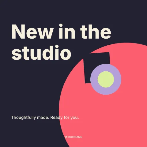New in the studio · Bold social media post template