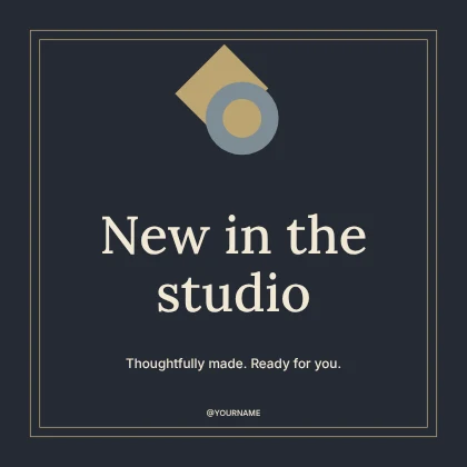 New in the studio · Elegant social media post template