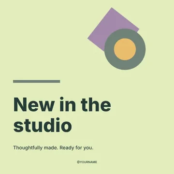 New in the studio · Geometric social media post template