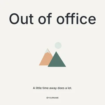Out of office · Minimal social media post template