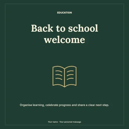 Back to school welcome · Framed social media post template