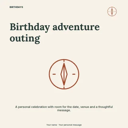 Birthday adventure outing · Spotlight social media post template