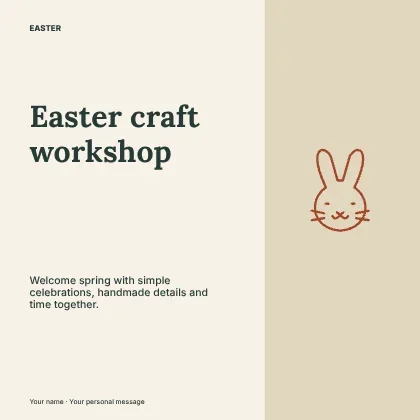 Easter craft workshop · Editorial social media post template