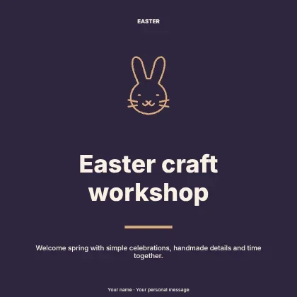 Easter craft workshop · Centered social media post template