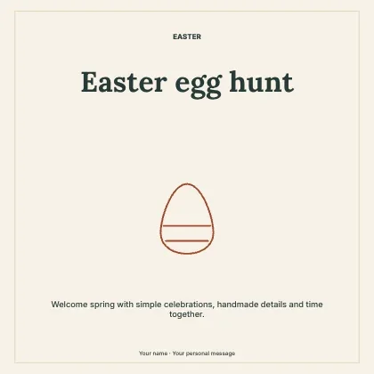Easter egg hunt · Framed social media post template