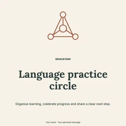 Language practice circle · Gallery social media post template