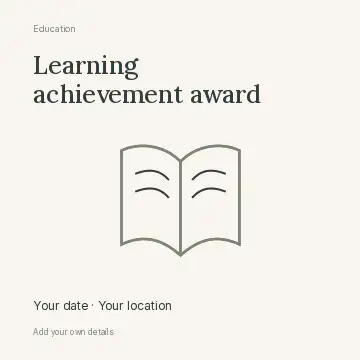 Learning achievement award · Ribbon social media post template