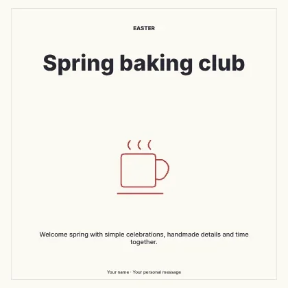 Spring baking club · Framed social media post template