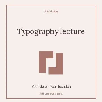 Typography lecture · Framed social media post template