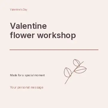 Valentine flower workshop · Typography & ornament social media post template