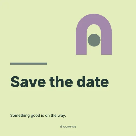 Save the date · Geometric social media post template