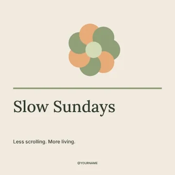 Slow Sundays · Editorial social media post template