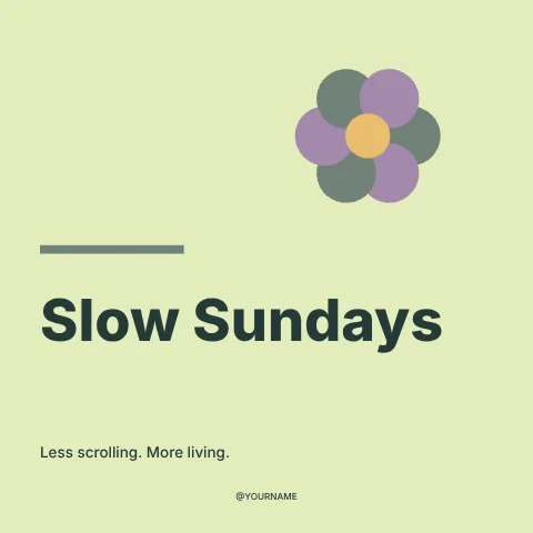 Slow Sundays · Geometric social media post template