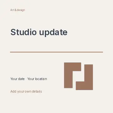 Studio Update · Typography & ornament social media post template