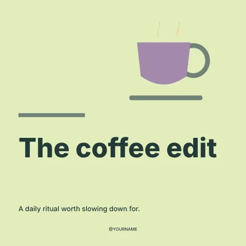 The coffee edit · Geometric social media post template