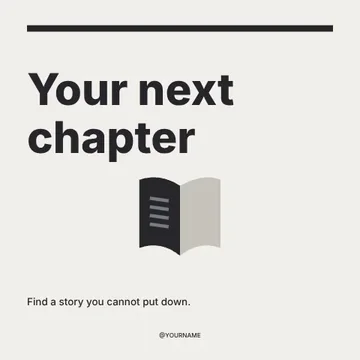 Your next chapter · Monochrome social media post template