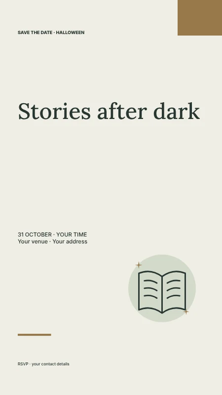 Haunted library reading instagram story template