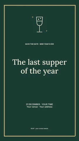 New Year’s Eve supper instagram story template