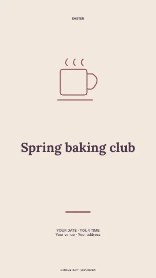 Spring baking club · Centered instagram story template