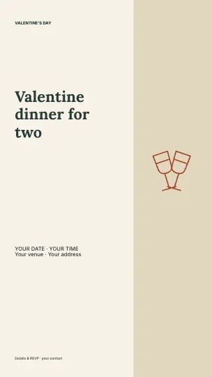 Valentine dinner for two · Editorial instagram story template