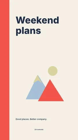 Weekend plans · Swiss instagram story template