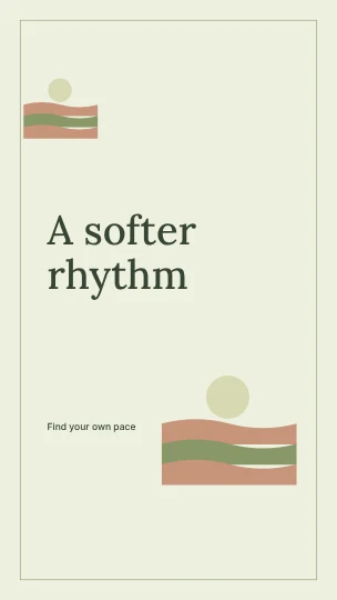 A softer rhythm · Botanical phone wallpaper template