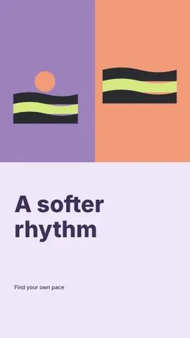 A softer rhythm · Playful phone wallpaper template