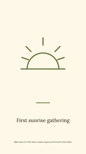 First sunrise gathering · Statement phone wallpaper template