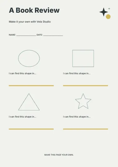 A Book Review · Spectrum worksheet template