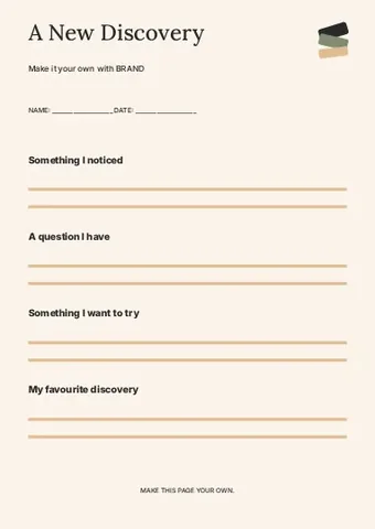 A New Discovery · Contour worksheet template