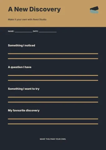 A New Discovery · Frame worksheet template