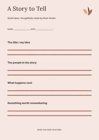 A Story to Tell · Stencil worksheet template