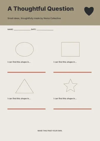 A Thoughtful Question · Frame worksheet template
